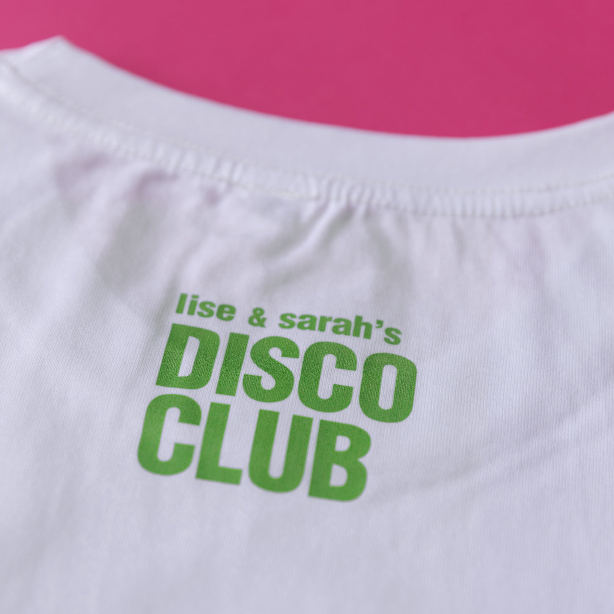 Lise & Sarah’s DISCO CLUB tee (green)