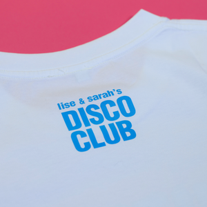 Lise & Sarah’s DISCO CLUB tee (electric blue)