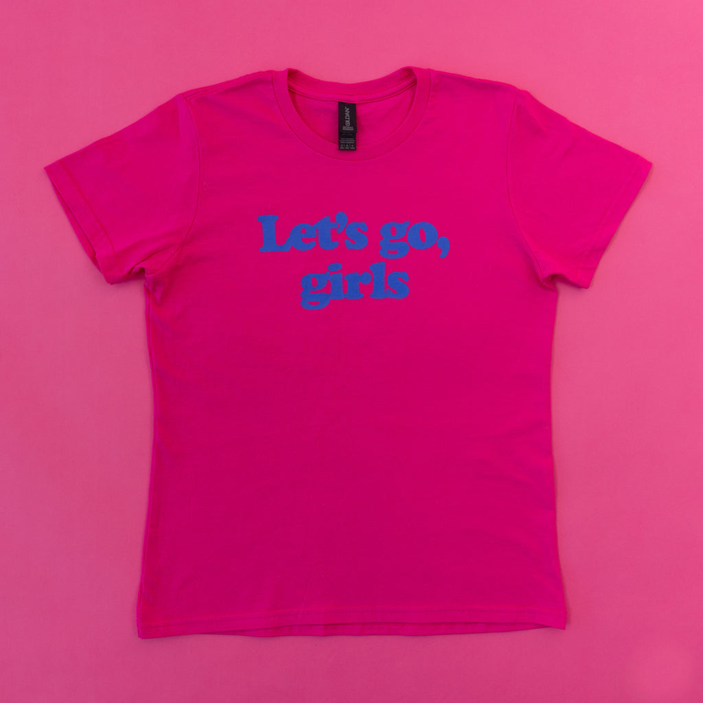 LET’S GO, GIRLS TEE (pink/blue)