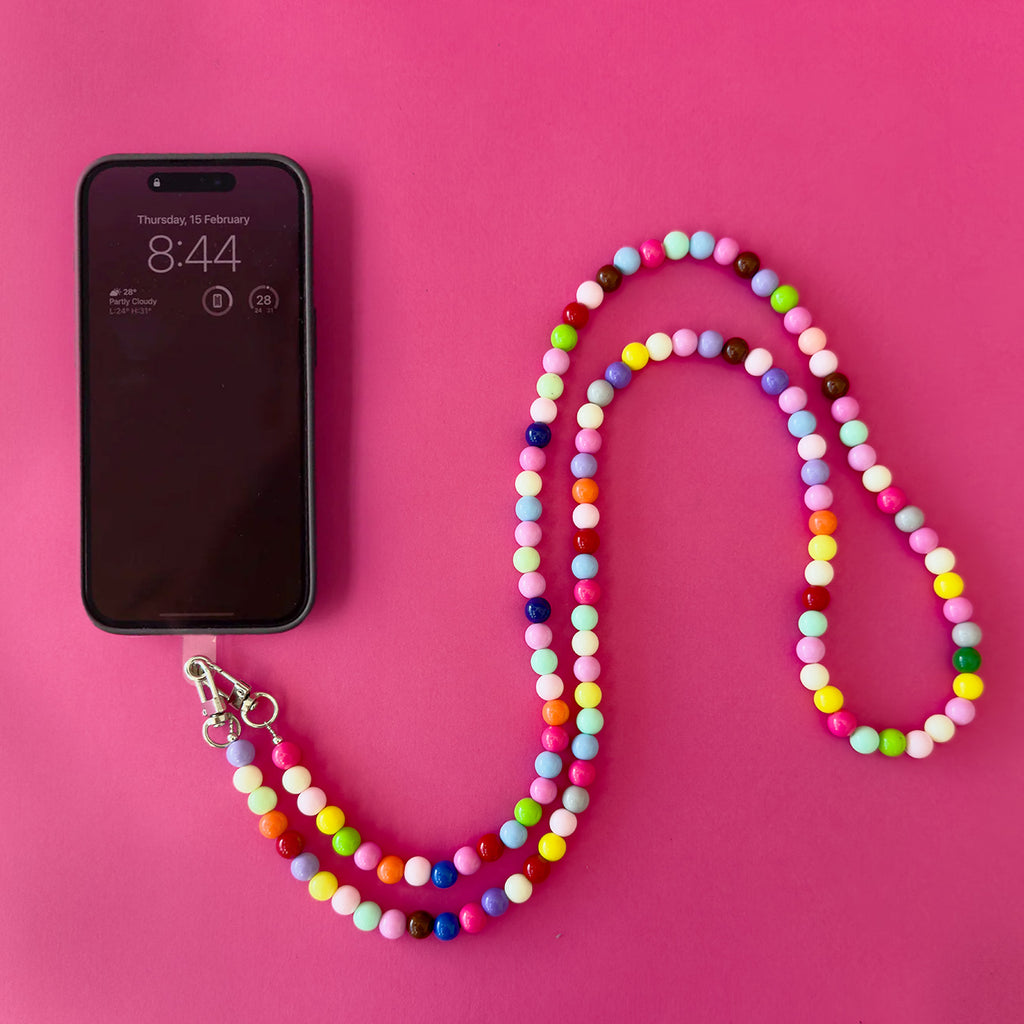 RAINBOW BEADED PHONE CHAIN